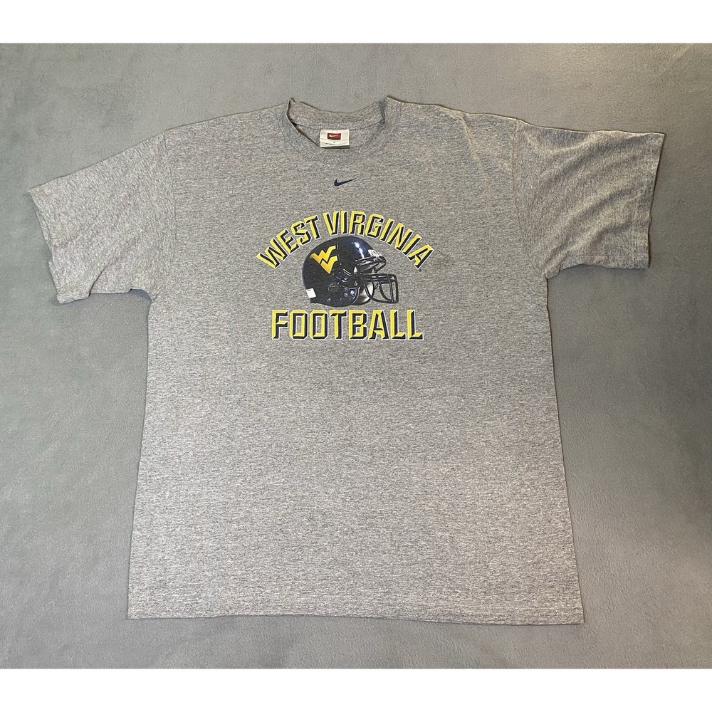 "West Virginia Football" Nike Team Apparel Men's L T Shirt Graphic Print Gray
